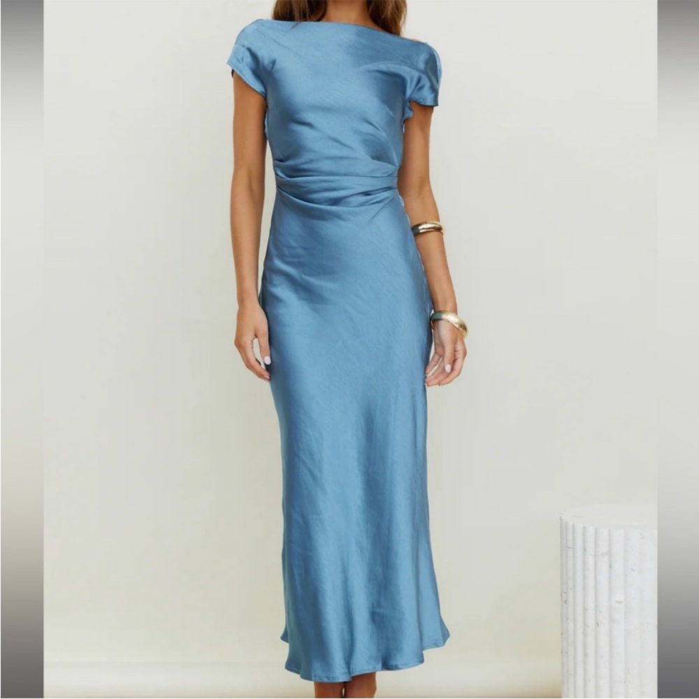 NWT Fortunate One Siren Maxi Dress Blue Size Small